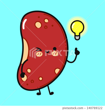 Cute red bean idea character illustration Cute red bean idea character illustration 140789122