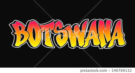 Botswana colorful graffiti typography design Botswana colorful graffiti typography design 140789132