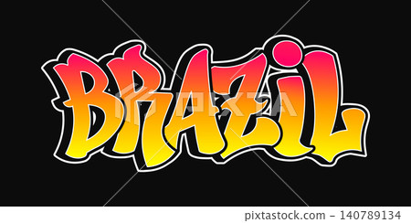 Brazil colorful graffiti typography design 140789134