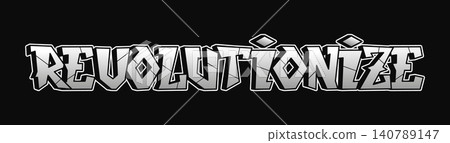Revolutionize colorful graffiti typography design 140789147