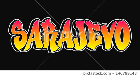 Sarajevo colorful graffiti typography design Sarajevo colorful graffiti typography design 140789148