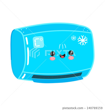 Blue air conditioner face icon illustration Blue air conditioner face icon illustration 140789159