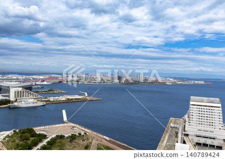 Port view from Kobe Port Tower Port view from Kobe Port Tower 140789424