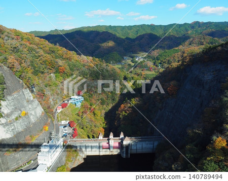View from Ryujin Suspension Bridge in autumn View from Ryujin Suspension Bridge in autumn 140789494