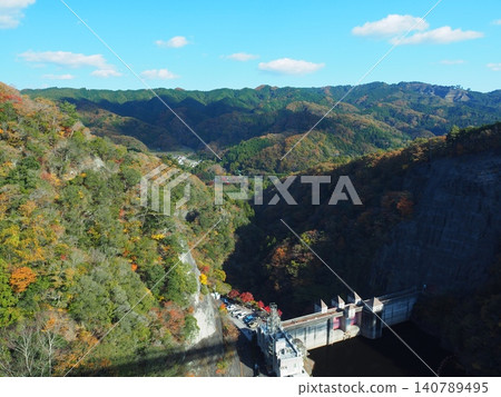 View from Ryujin Suspension Bridge in autumn View from Ryujin Suspension Bridge in autumn 140789495