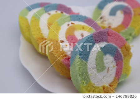 Colorful Roll Cake Colorful Roll Cake 140789826