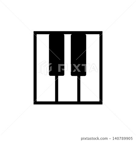 Simple piano keyboard icon vector Simple piano keyboard icon vector 140789905