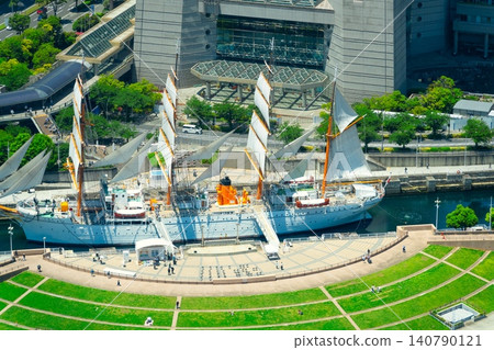 Yokohama - Nippon Maru: Full sail display. 140790121