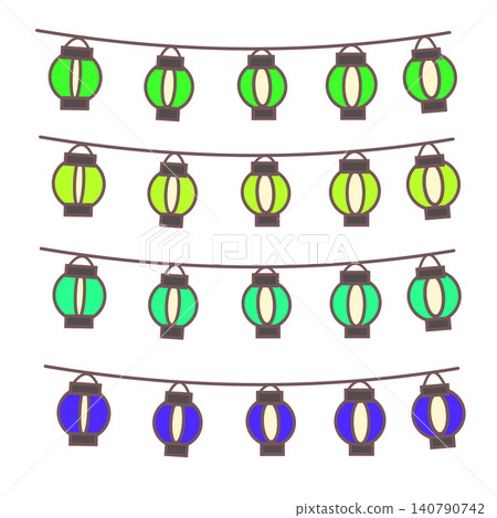 Green and blue lanterns 140790742