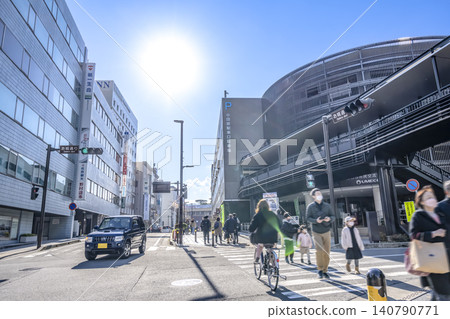Urban scenery of Odawara City, Kanagawa Prefecture: Castle Street and the area in front of Odawara Station. Urban scenery of Odawara City, Kanagawa Prefecture: Castle Street and the area in front of Odawara Station. 140790771