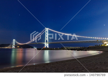 明石海峽大橋,照亮了 明石海峽大橋,照亮了 140790789