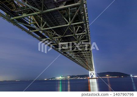 Akashi Strait Bridge, lighted up Akashi Strait Bridge, lighted up 140790796