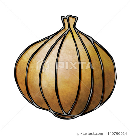 Stained glass-style illustration of an onion Stained glass-style illustration of an onion 140790914