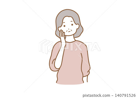 Woman facial expression anxiety Woman facial expression anxiety 140791526