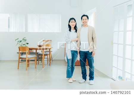 A young couple relaxing in the living room A young couple relaxing in the living room 140792101