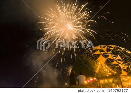 Fireworks at an outdoor festival Fireworks at an outdoor festival 140792177