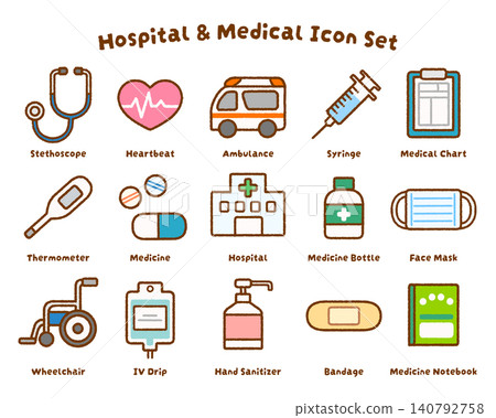 15-piece medical icon set for hospitals and clinics | Medical practice and healthcare 15-piece medical icon set for hospitals and clinics | Medical practice and healthcare 140792758