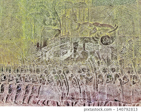 Relief of "The March of Suryavarman II" (Angkor Wat, Cambodia) Relief of "The March of Suryavarman II" (Angkor Wat, Cambodia) 140792813