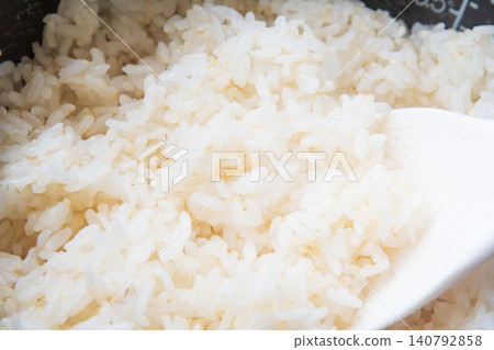 Freshly cooked Tsuyahime partially polished rice Freshly cooked Tsuyahime partially polished rice 140792858