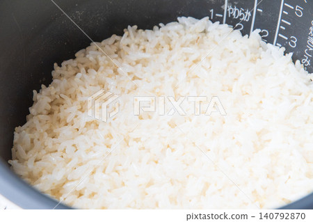 Freshly cooked partially polished Tsuyahime rice Freshly cooked partially polished Tsuyahime rice 140792870