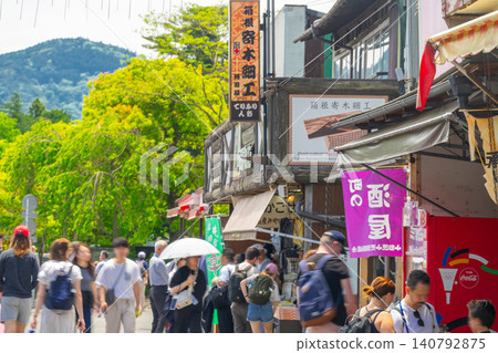 The area in front of Gora Station on the Hakone Tozan Railway is overflowing with tourists. The area in front of Gora Station on the Hakone Tozan Railway is overflowing with tourists. 140792875