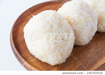 Salted rice ball made with partially polished Tsuyahime rice Salted rice ball made with partially polished Tsuyahime rice 140792916