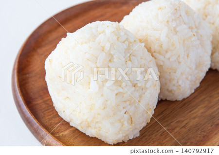 Salted rice ball made with partially polished Tsuyahime rice Salted rice ball made with partially polished Tsuyahime rice 140792917
