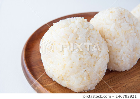 Salted rice ball made with partially polished Tsuyahime rice Salted rice ball made with partially polished Tsuyahime rice 140792921