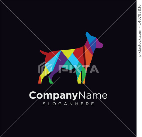 Colorful creative geometric dog Logo Suitable For Company Logos Business Media Games Personal Needs And Others Colorful creative geometric dog Logo Suitable For Company Logos Business Media Games Personal Needs And Others 140793836
