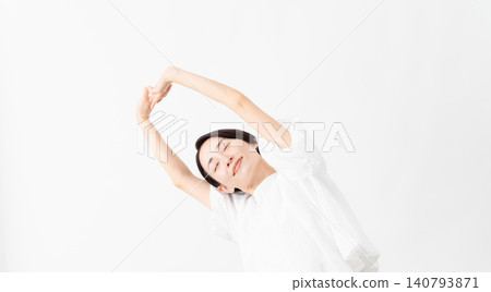 A woman wearing a white blouse - Lifestyle image 140793871