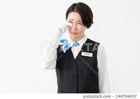 A female attendant in uniform; travel image A female attendant in uniform; travel image 140794057