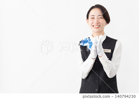 A female attendant in uniform; travel image A female attendant in uniform; travel image 140794230