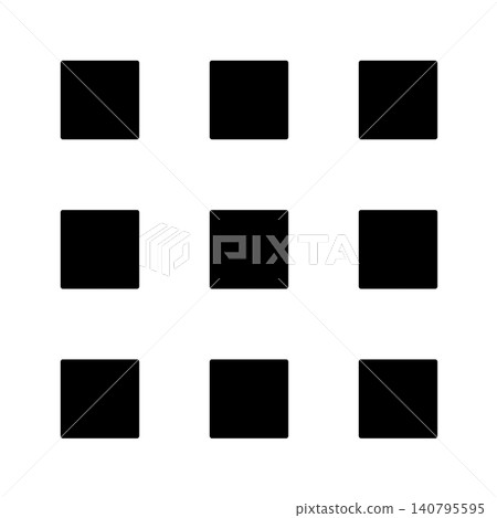 Simple 3x3 square menu icon Simple 3x3 square menu icon 140795595