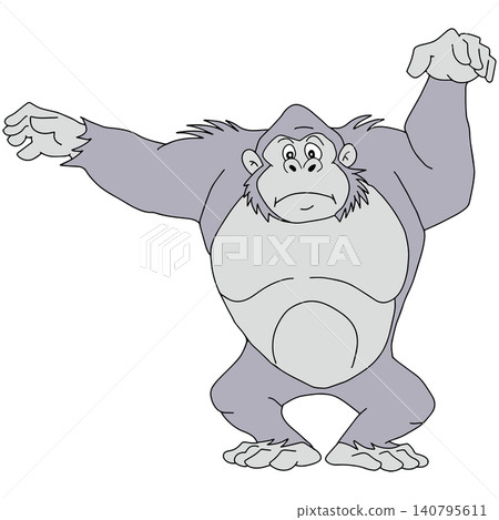 Hand-drawn animal illustration ☆ Gorilla 140795611