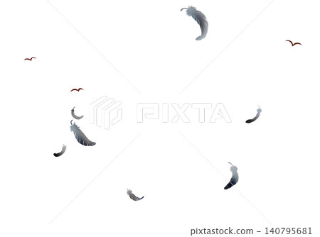 Crows and scattered black feathers Crows and scattered black feathers 140795681