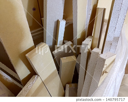 Construction waste, building waste, gypsum board, industrial waste Construction waste, building waste, gypsum board, industrial waste 140795717