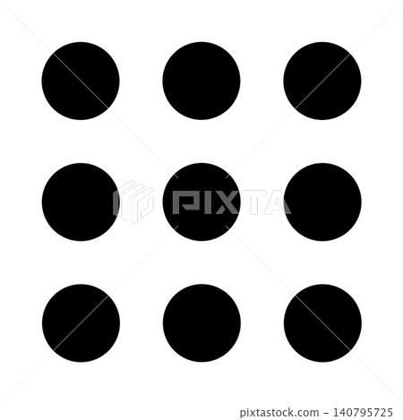 Simple round menu icons 3x3 Simple round menu icons 3x3 140795725