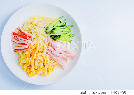 A classic summer dish featuring the toppings of chilled ramen. A classic summer dish featuring the toppings of chilled ramen. 140795901