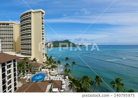 Hawaii, Waikiki Beach view 140795975