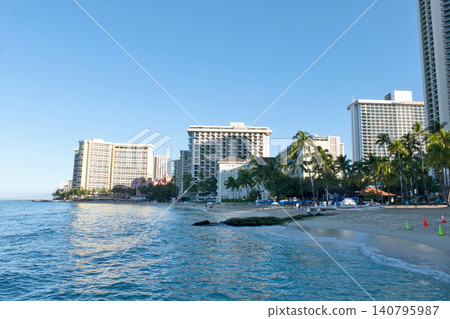 夏威夷,威基基海灘景色 夏威夷,威基基海灘景色 140795987