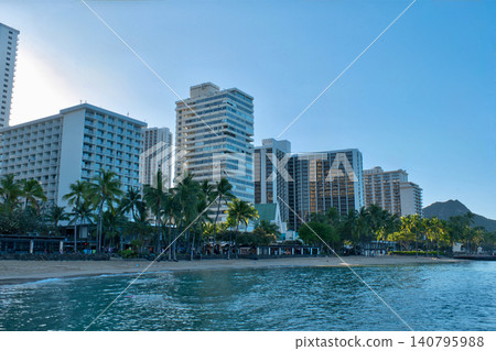 Hawaii, Waikiki Beach view Hawaii, Waikiki Beach view 140795988