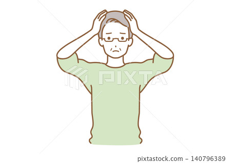 Man holding his head Man holding his head 140796389
