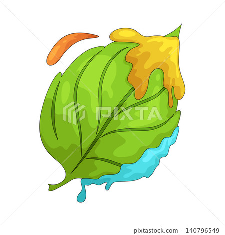 Illustration of Leaf with Paint Illustration of Leaf with Paint 140796549