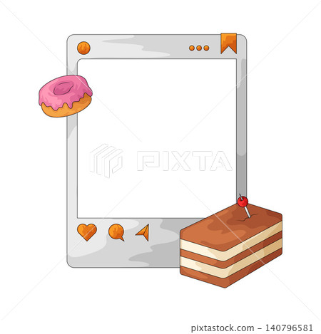 Illustration of Sweet Treats Delight Social Media Frame 140796581