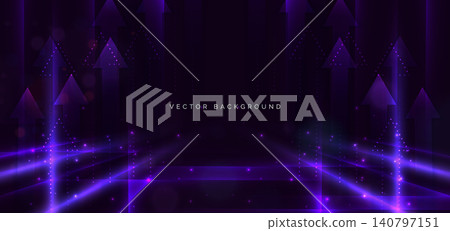 Abstract Growth and Success Technology Background with Glowing Upward Arrows and Digital Light Effects. Abstract Growth and Success Technology Background with Glowing Upward Arrows and Digital Light Effects. 140797151