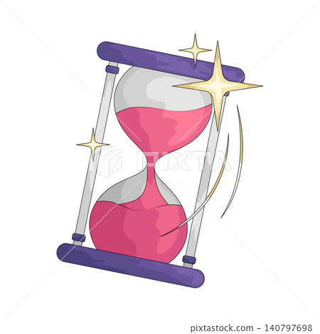 Illustration of Hourglass with Sparkle Illustration of Hourglass with Sparkle 140797698