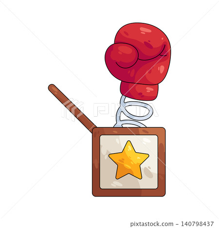 Illustration of jack-in-the-box with boxing glove Illustration of jack-in-the-box with boxing glove 140798437