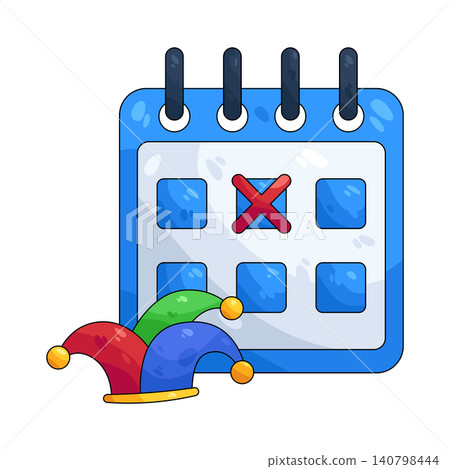 Illustration of calendar with an X mark Illustration of calendar with an X mark 140798444