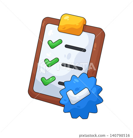 Illustration of checklist with checkmark Illustration of checklist with checkmark 140798516