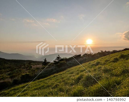 Sunset over Mount Aso Sunset over Mount Aso 140798992